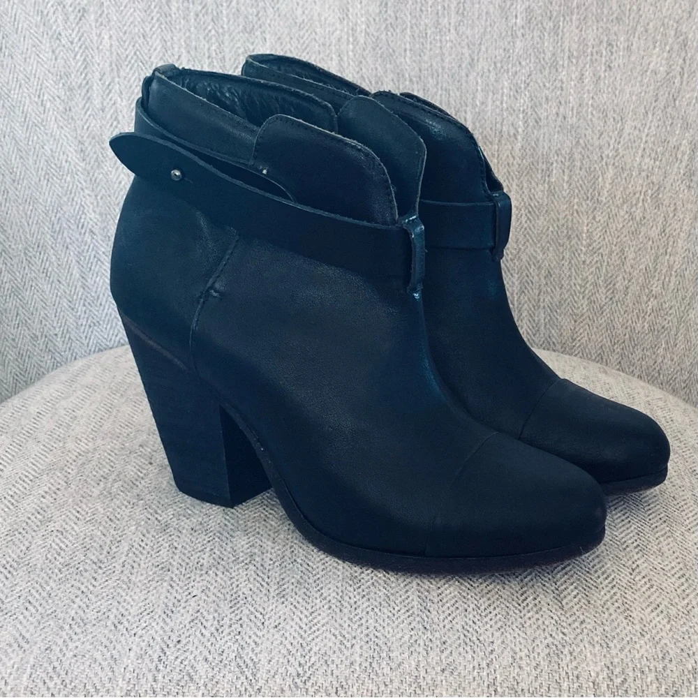 Rag & Bone Black Leather Ankle Booties